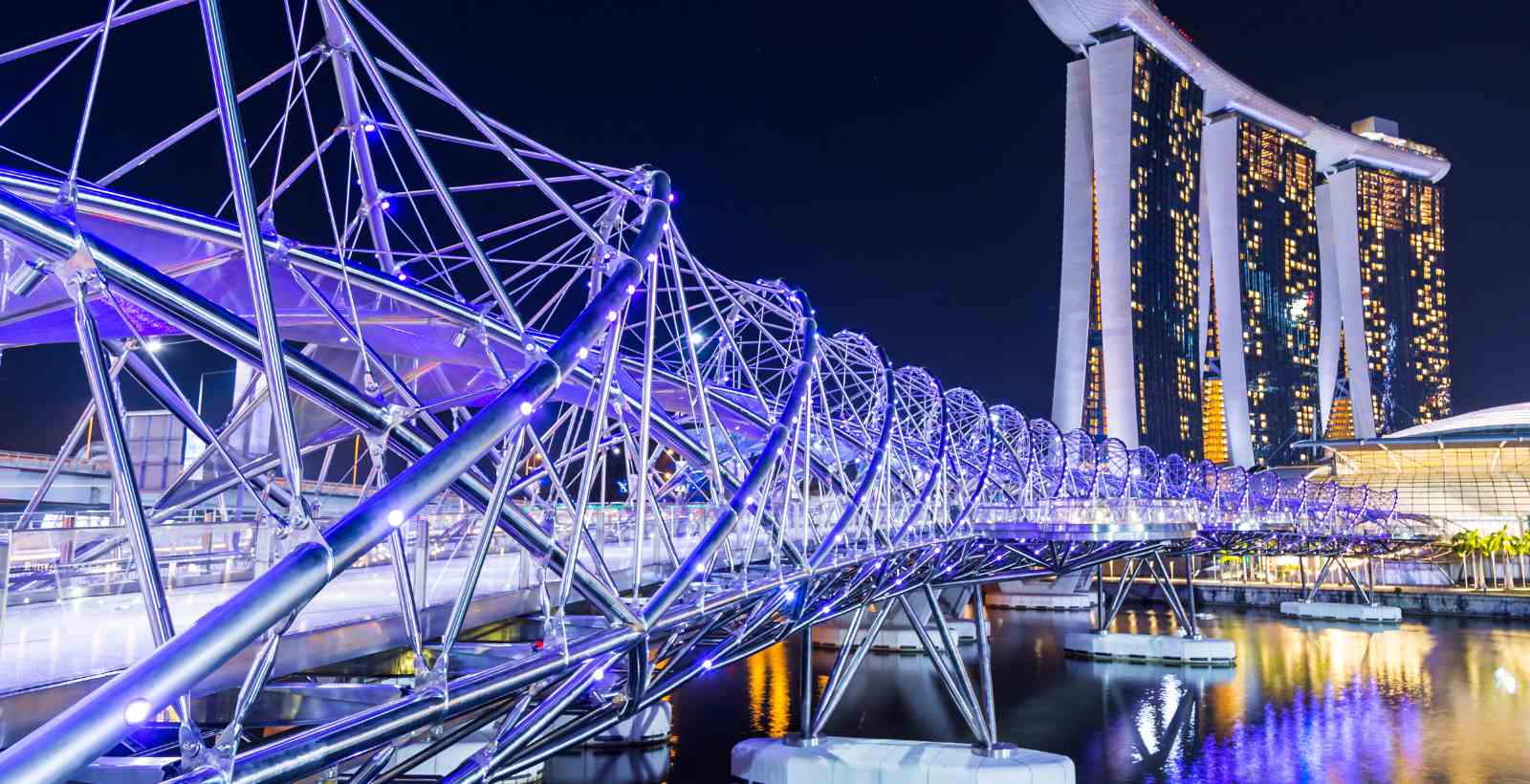 puente futurista de Helix Bridge, guía de viaje Singapur 
